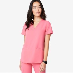 FIGS Neon Pink Casma Top